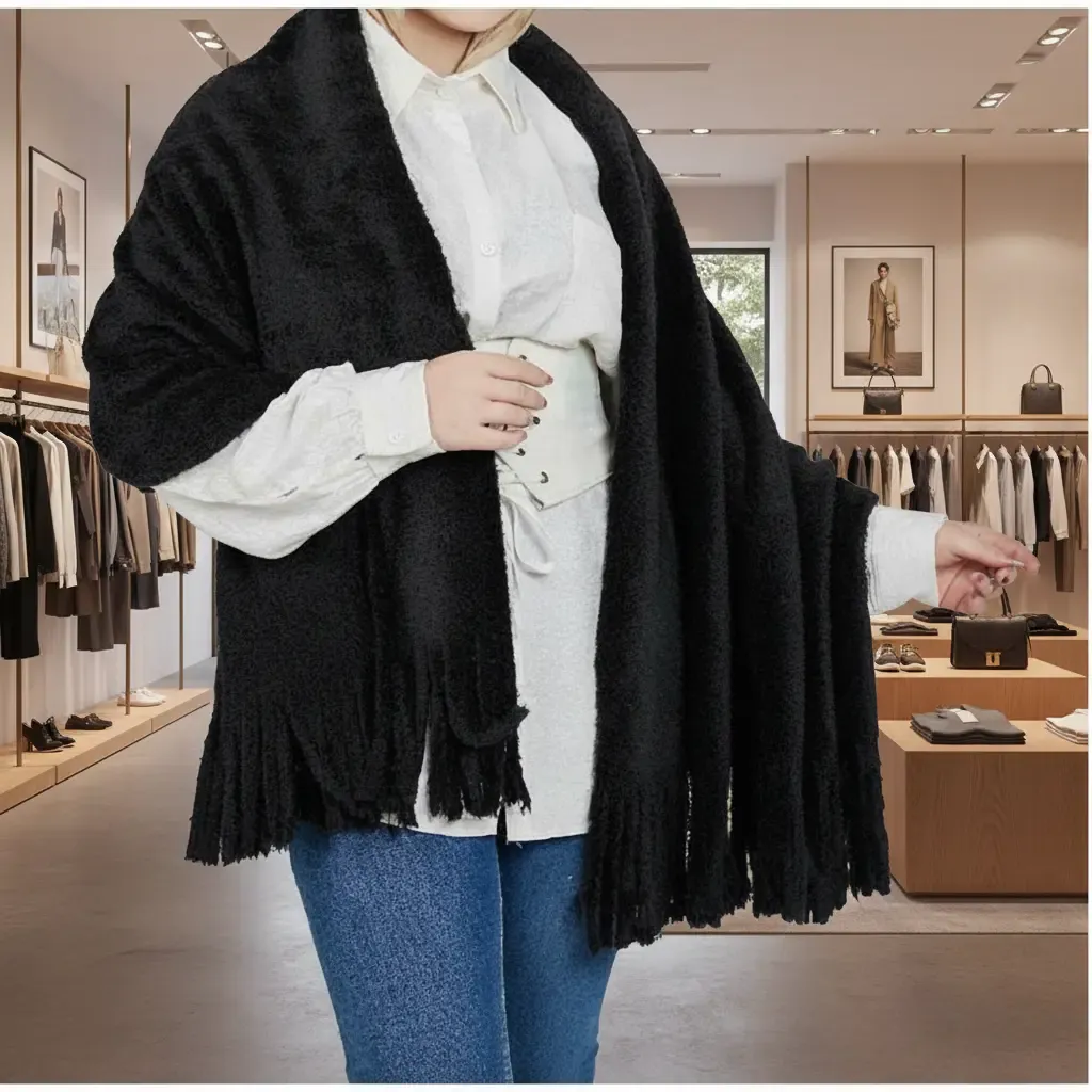 شال موهير حريمي شتوي ناعم وأنيق