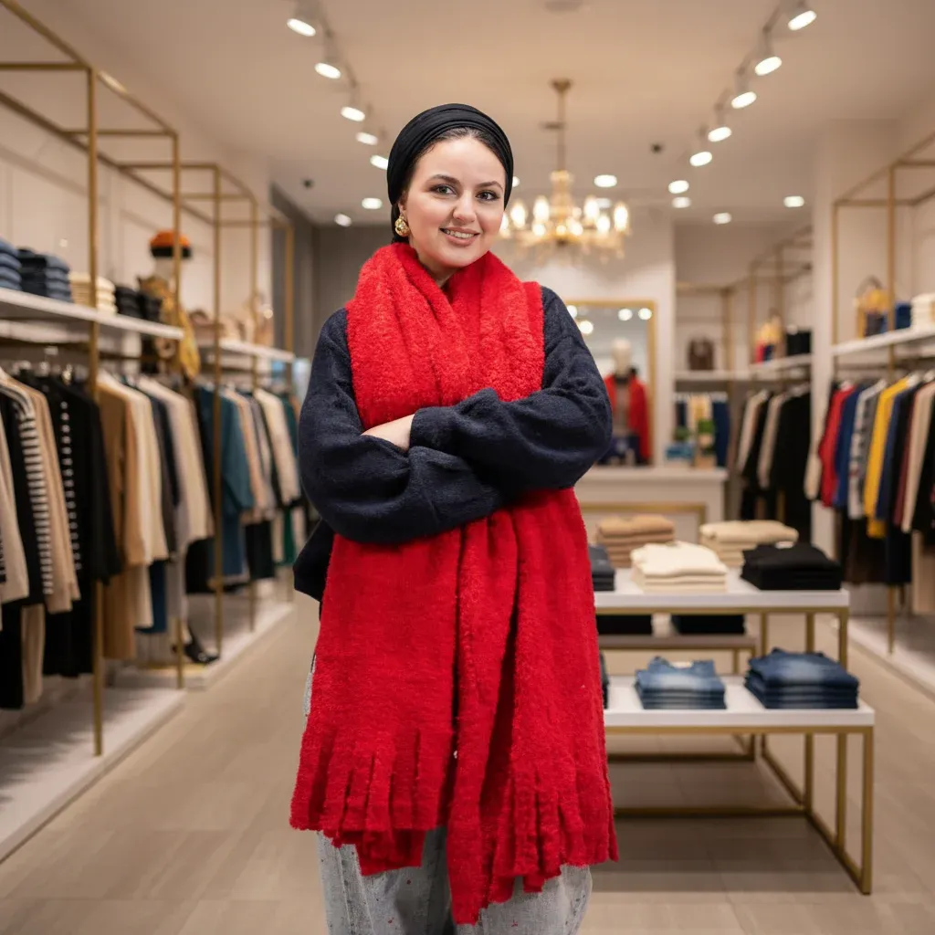 شال موهير حريمي شتوي ناعم وأنيق