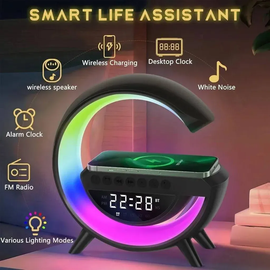 أباجورة RGB سماعة وايرلس LED | إضاءة مودرن 6 أوضاع + صوت قوي ونقي + شحن Type-C