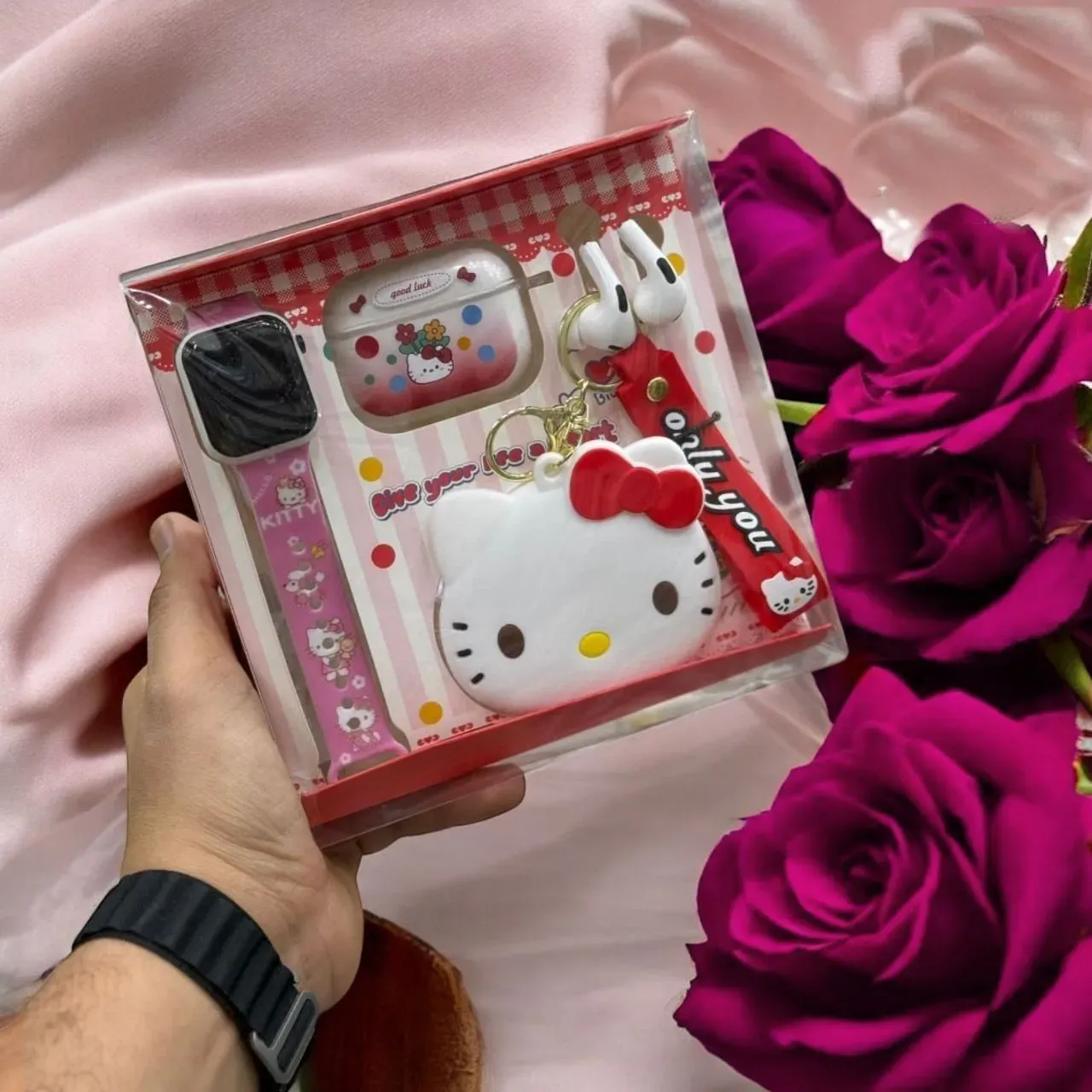 طقم ايربودز وساعة ديزني كارتونية – سماعة لاسلكية وساعة كيوت للهدايا