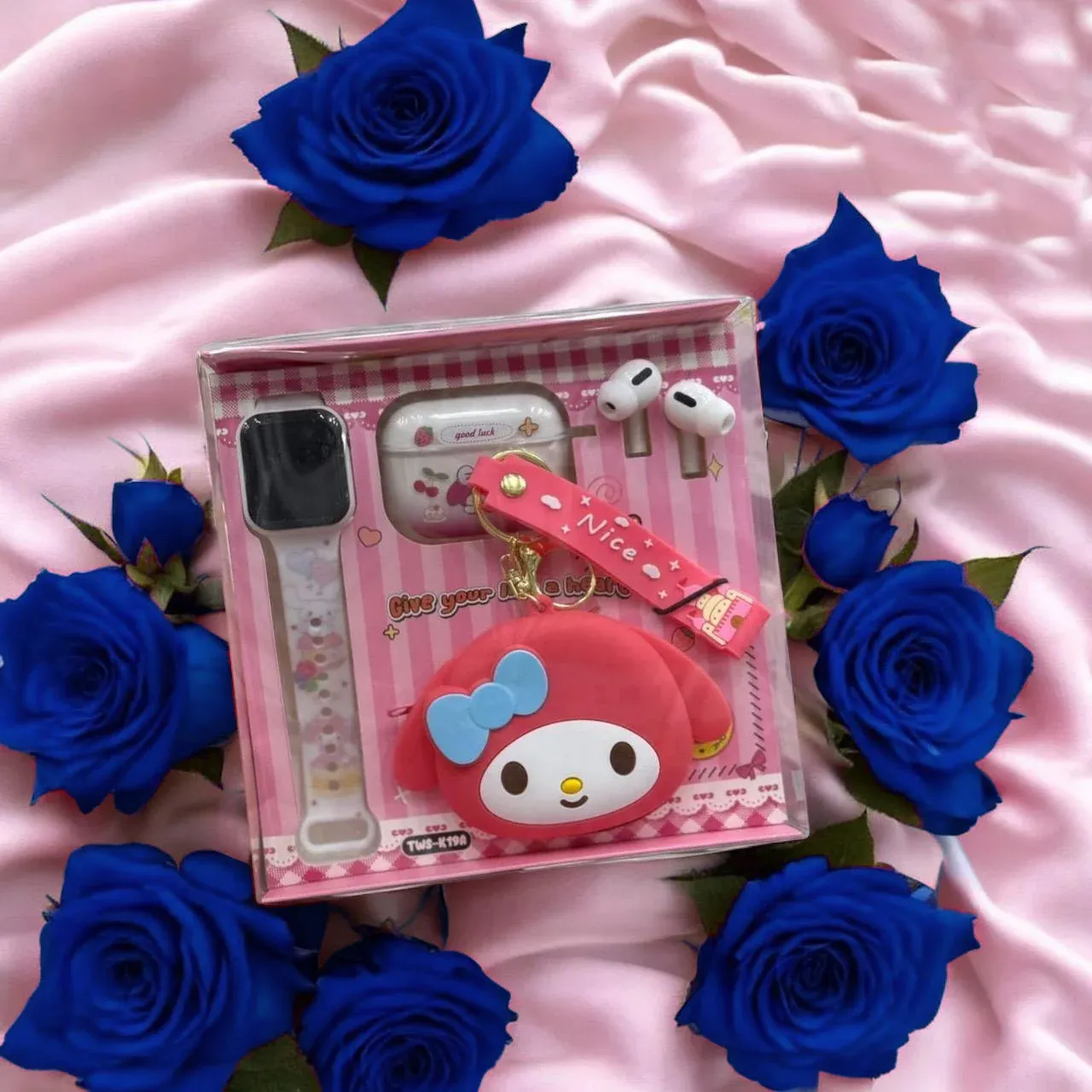 طقم ايربودز وساعة ديزني كارتونية – سماعة لاسلكية وساعة كيوت للهدايا