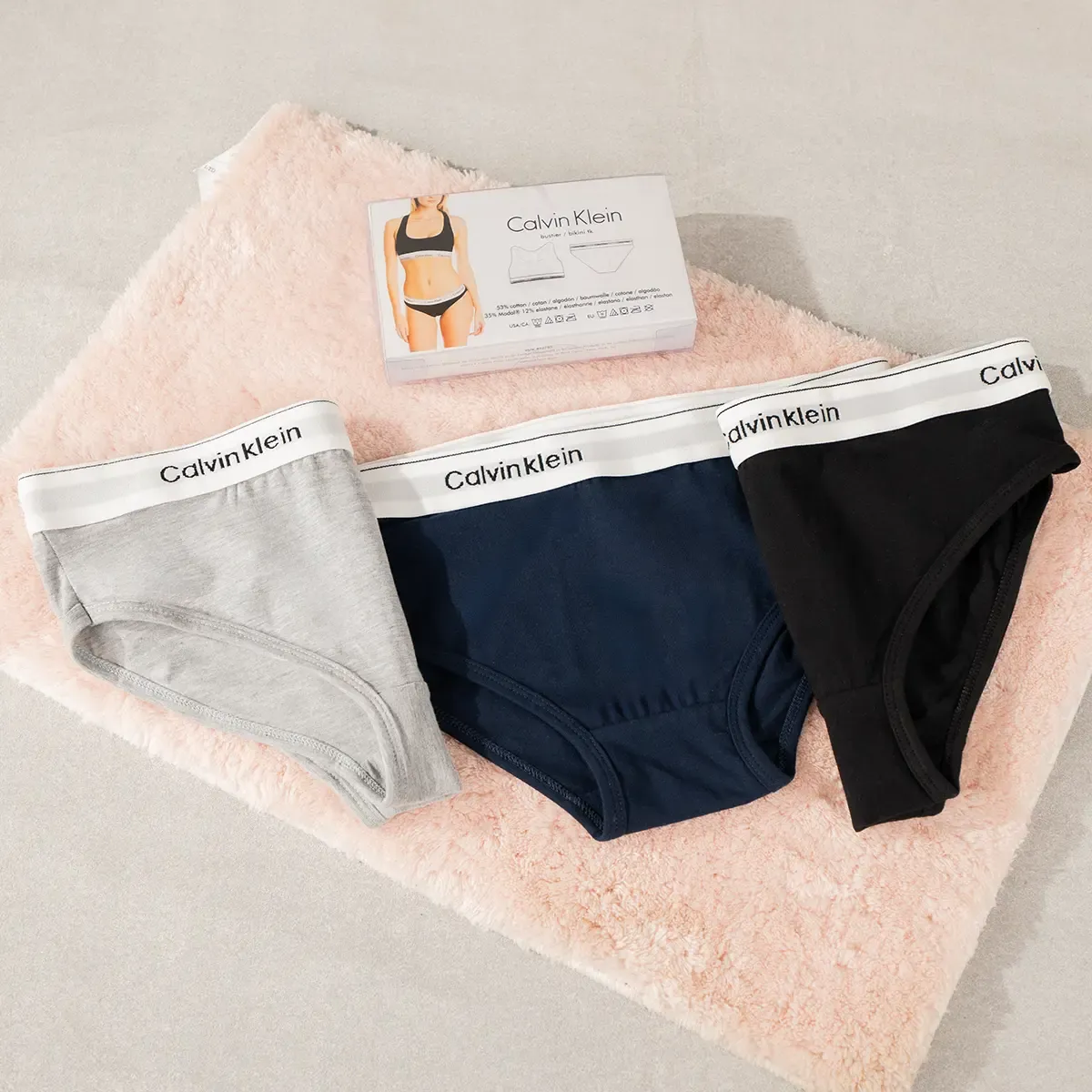 CK Woman طقم حريمي قطعتين مستورد | برا وبانتي قطن مريح