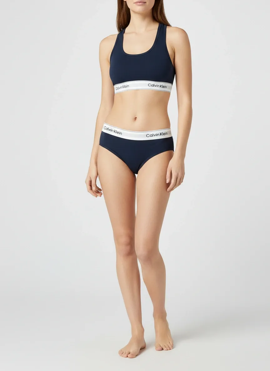 CK Woman طقم حريمي قطعتين مستورد | برا وبانتي قطن مريح