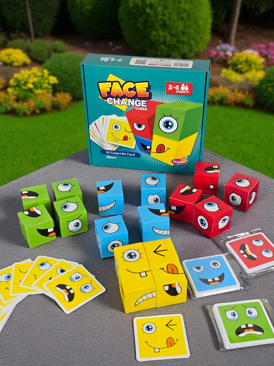  مكعبات تغيير الوجه الكبيرة –  64 كروت و 16 مكعب - Face cube