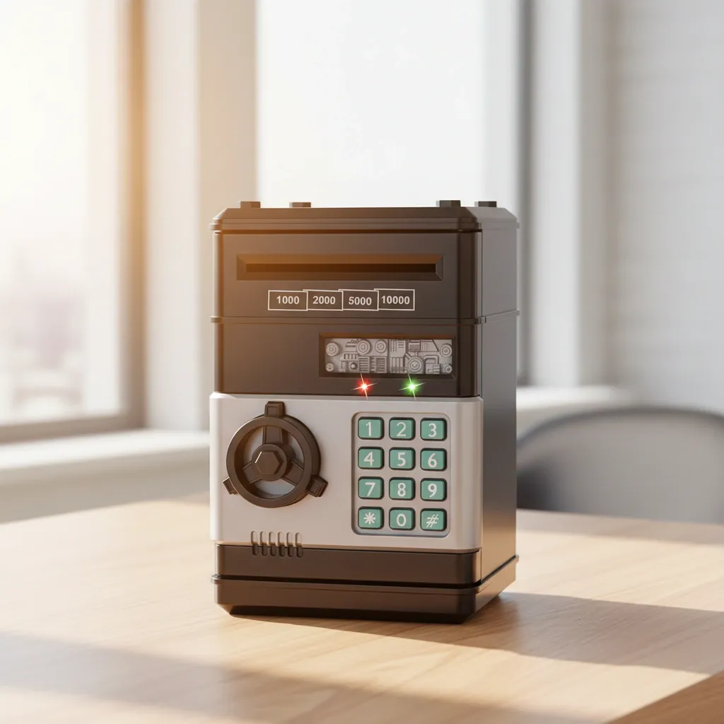 لعبة خازنة البنك للأطفال بكود سري وسحب تلقائي للأموال