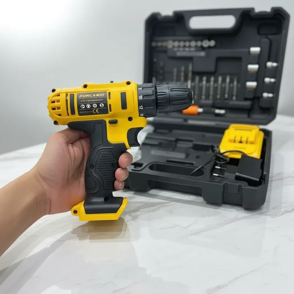 شنيور لاسلكي DUNLANDI ببطاريتين 24 فولت – 33 قطعة