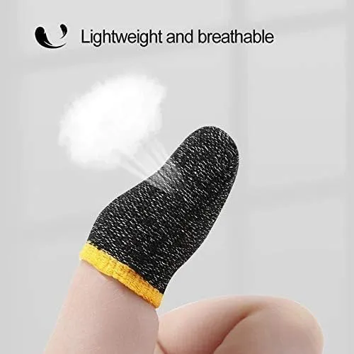 PICK-PACK Wasp Feeler Finger Sleeves | Sweat-Proof Touch Screen Thumb Finger Sleeves | Mobile Phone Game Gaming Gloves | Finger Slips for Pubg, Bgmi, COD (Black_1 Pair)