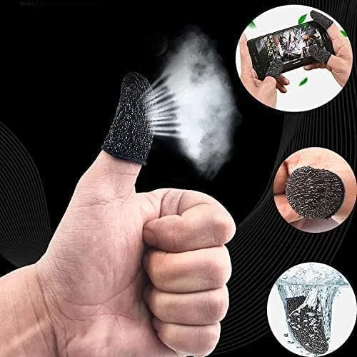 PICK-PACK Wasp Feeler Finger Sleeves | Sweat-Proof Touch Screen Thumb Finger Sleeves | Mobile Phone Game Gaming Gloves | Finger Slips for Pubg, Bgmi, COD (Black_1 Pair)
