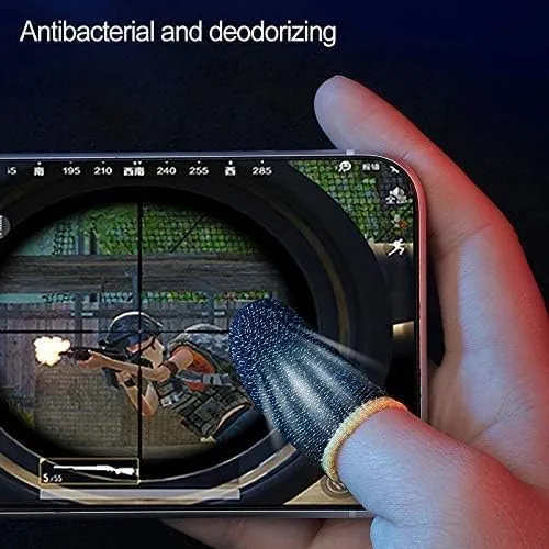 PICK-PACK Wasp Feeler Finger Sleeves | Sweat-Proof Touch Screen Thumb Finger Sleeves | Mobile Phone Game Gaming Gloves | Finger Slips for Pubg, Bgmi, COD (Black_1 Pair)