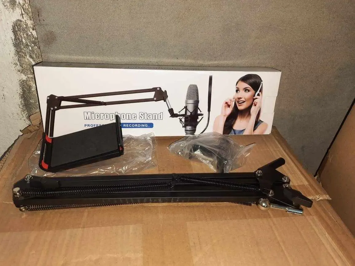 حامل موبايل بذراع معدني طويل 360 درجة – مشبك تثبيت قوي