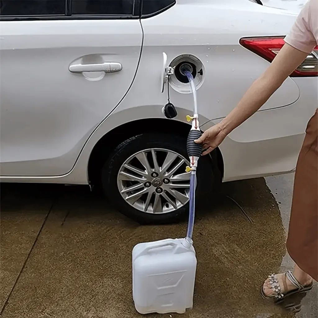 مضخة نقل السوائل والوقود اليدوية خرطوم PVC بدون كهرباء