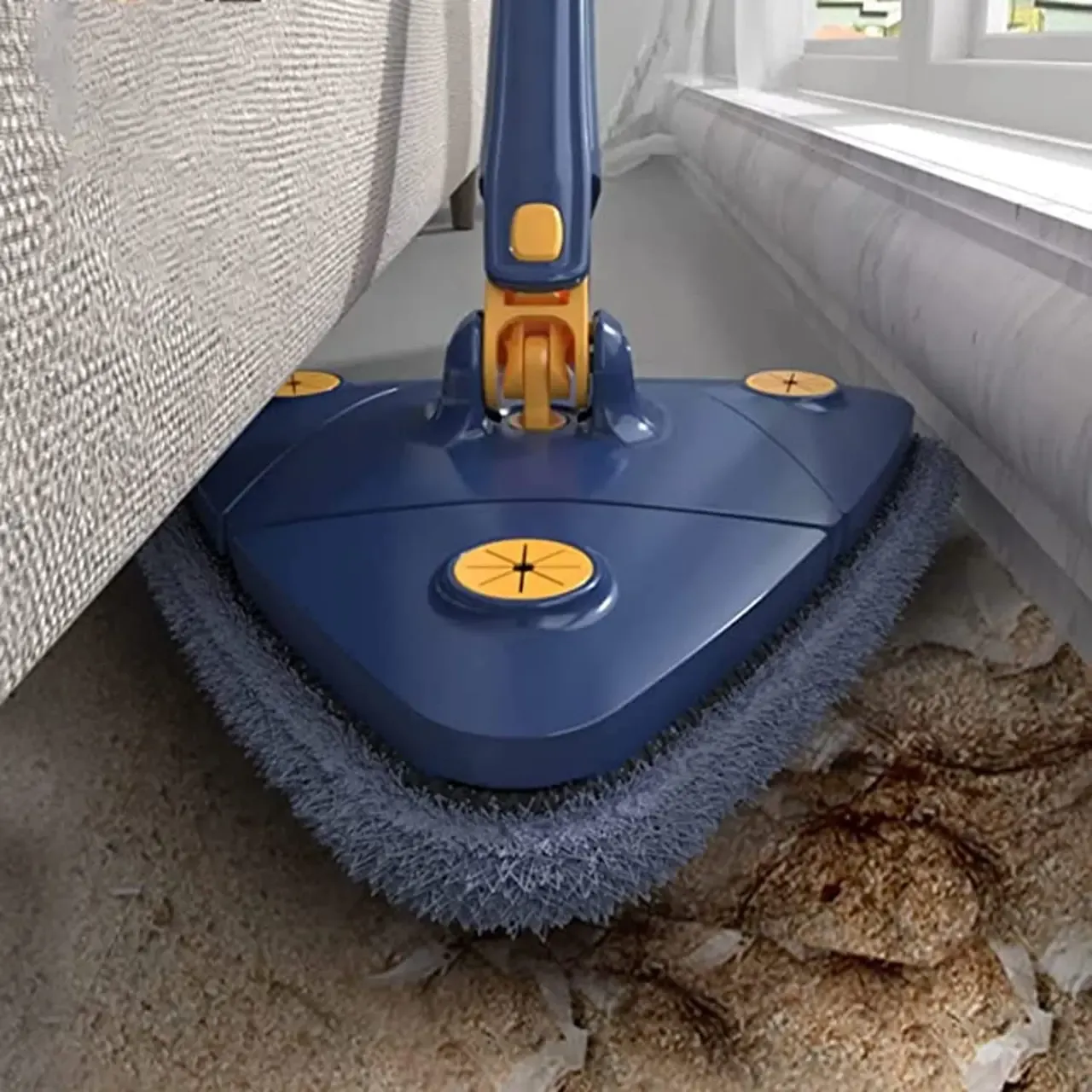 مساحة تنظيف مثلثة 360 درجة مع 2 غيار مايكروفايبر