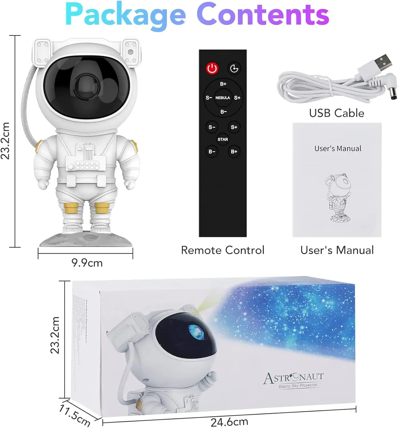 بروجيكتور رائد الفضاء Galaxy Projector إضاءة نجوم ثلاثية الأبعاد