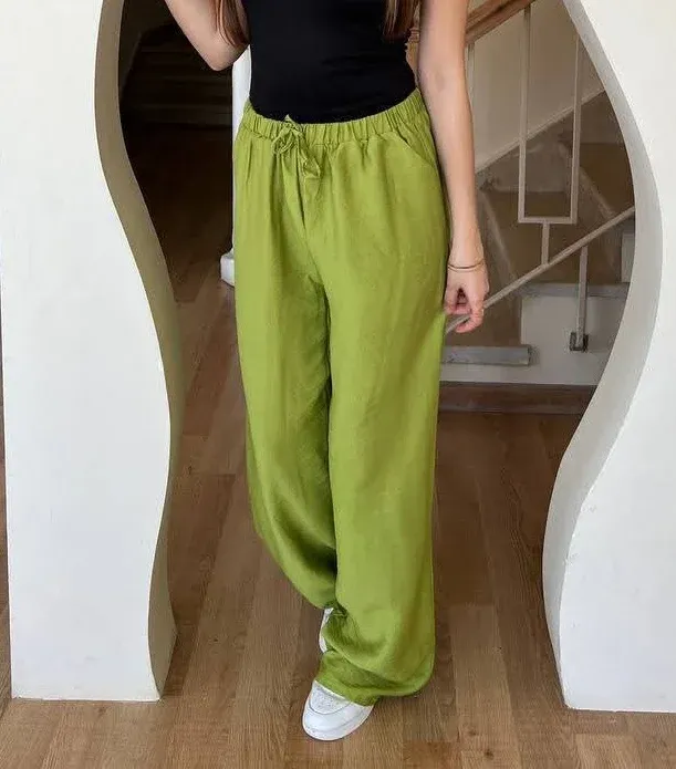 بنطلون حريمي كتان Bliss Pants صيفي مريح تريندي