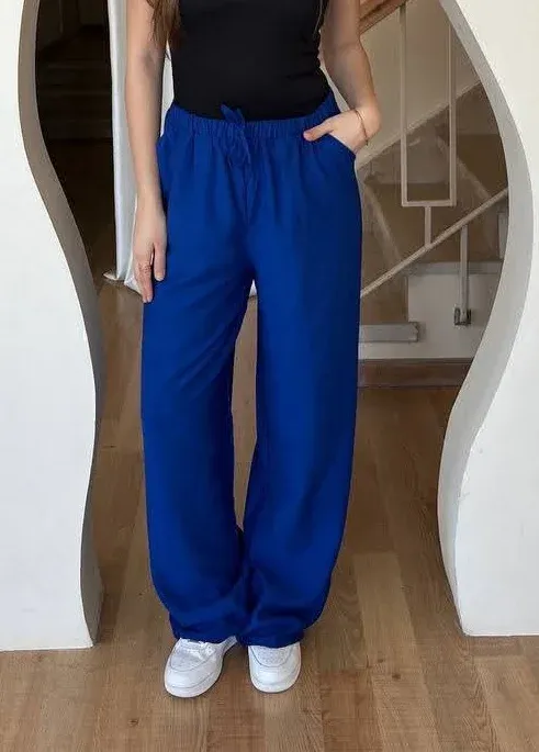 بنطلون حريمي كتان Bliss Pants صيفي مريح تريندي