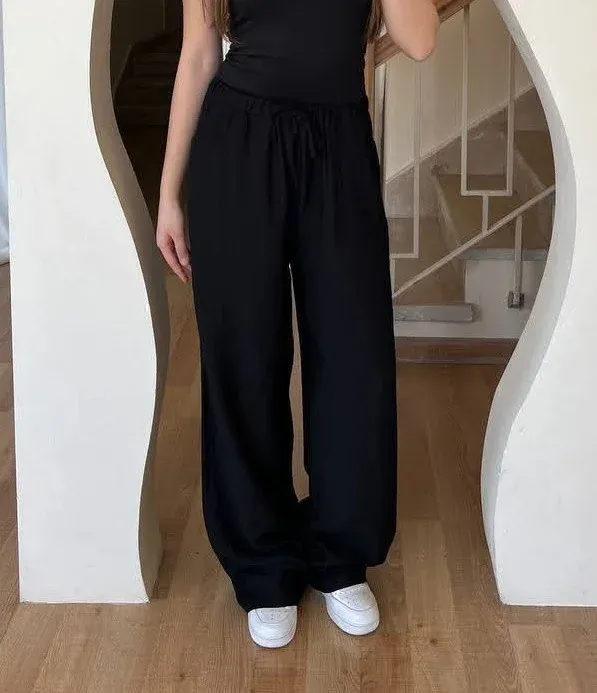 بنطلون حريمي كتان Bliss Pants صيفي مريح تريندي