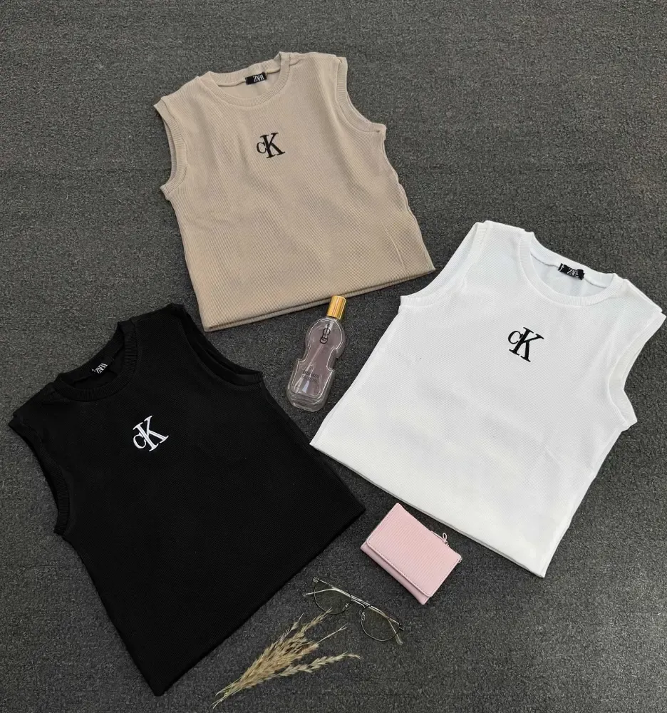 بادي كت حريمي CK Top Cut قطن مضلع مريح Basic