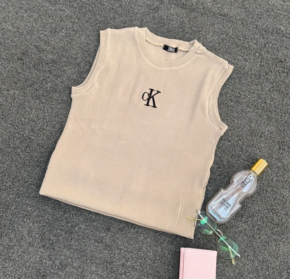 بادي كت حريمي CK Top Cut قطن مضلع مريح Basic