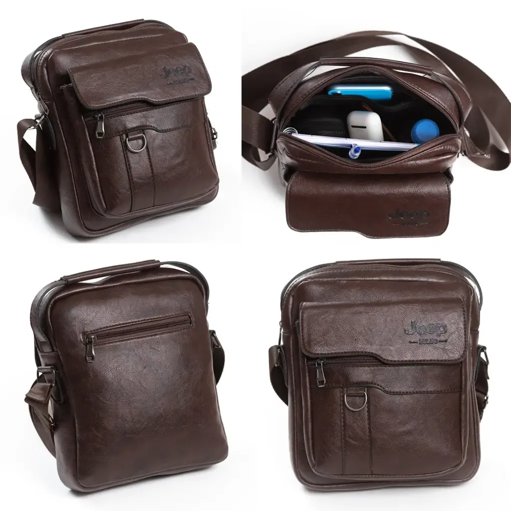 شنطة كروس جيب رجالي جلد مستورد Jeep Cross Bag