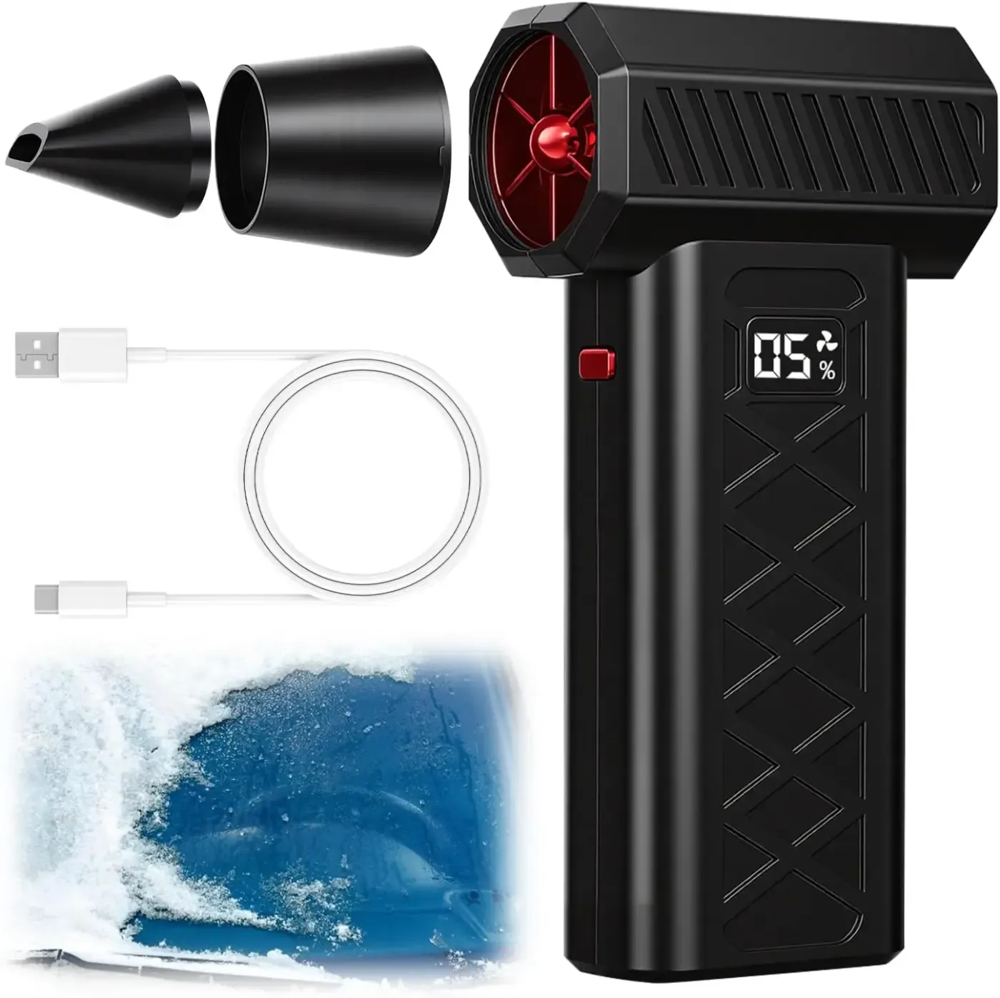بلاور هواء ميني نفاث 130000 RPM لتنظيف السيارة والكمبيوتر