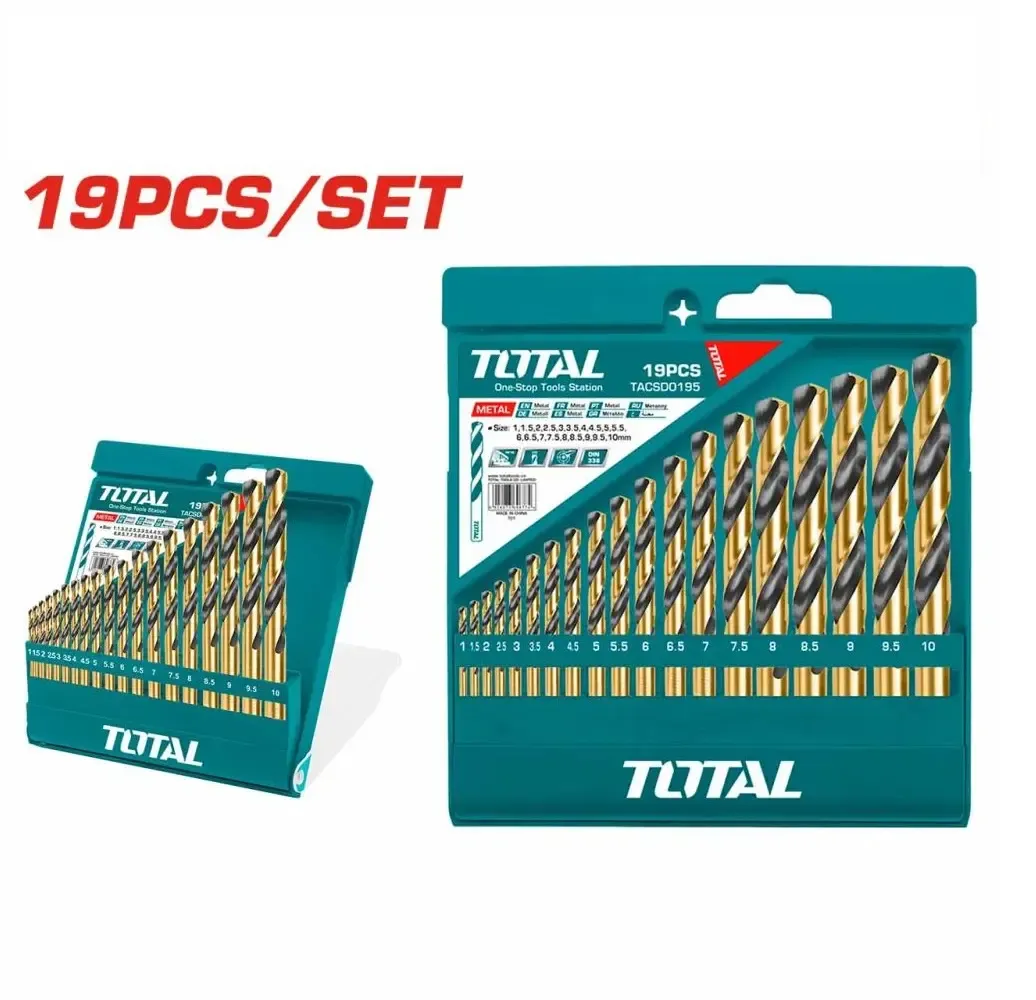 طقم بنط حدادي TOTAL 19 قطعة لشغل الحديد والمعادن